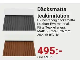 Erlandsons Brygga Däcksmatta teakimitation erbjuda