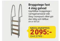 Erlandsons Brygga Bryggstege fast 4 steg galvad erbjuda