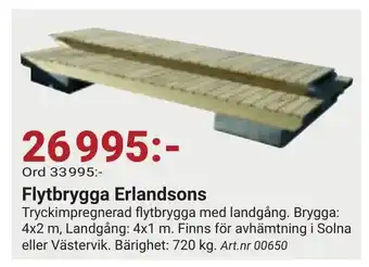 Erlandsons Brygga Flytbrygga Erlandsons erbjuda