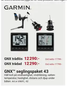 Erlandsons Brygga Garmin g gnx™ seglingspaket 43 erbjuda