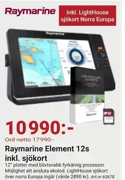 Erlandsons Brygga Raymarine Element 12s inkl. sjökort erbjuda