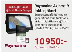 Erlandsons Brygga Raymarine Axiom+ 9 sjökort Norra Europa inkl. sjökort erbjuda