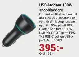 Erlandsons Brygga USB-laddare 130W snabbladdare erbjuda