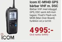 Erlandsons Brygga Icom IC-M94D GPS bärbar VHF m. DSC erbjuda