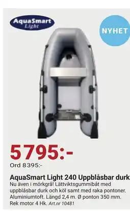 Erlandsons Brygga AquaSmart Light 240 Uppblåsbar durk erbjuda