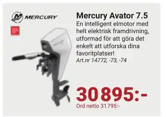 Erlandsons Brygga Mercury Avator 7.5 erbjuda