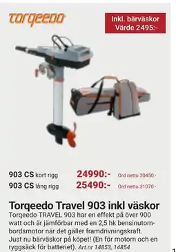 Erlandsons Brygga Torqeedo Travel 903 inkl väskor erbjuda