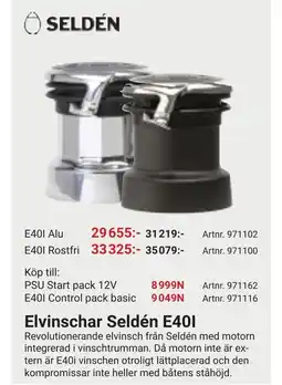 Erlandsons Brygga Elvinschar Seldén E401 erbjuda