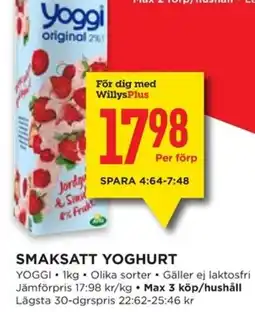 Willys YOGGI Smaksatt yoghurt erbjuda