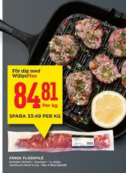 Willys Färsk fläskfilé erbjuda