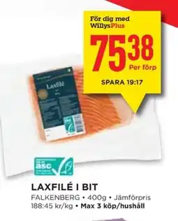 Willys FALKENBERG Laxfilé i bit erbjuda