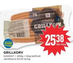 Willys GARANT Grillkorv erbjuda