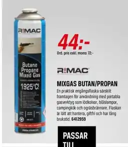 Swedol RIMAC Mixgas butan/propan erbjuda