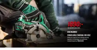 HIKOKI Cirkelsåg C1805DA 18V HSC
