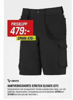 Swedol Hantverksshorts stretch elevate G711 erbjuda