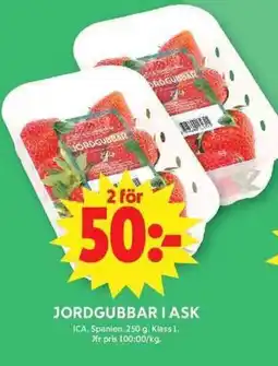 ICA Maxi Jordgubbar i ask erbjuda