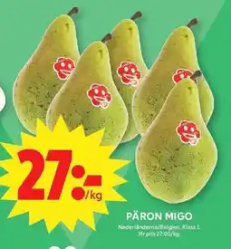 ICA Maxi Päron migo erbjuda