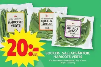 ICA Maxi ICA Socker-, salladsärtor, haricots verts erbjuda