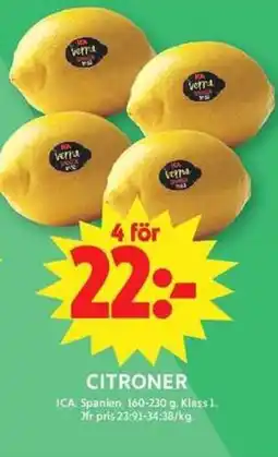 ICA Maxi ICA Citroner erbjuda
