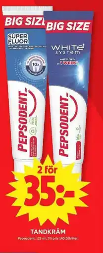 ICA Maxi PEPSODENT Tandkräm erbjuda
