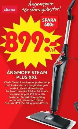 ICA Maxi Vileda Ångmopp steam plus XXL erbjuda