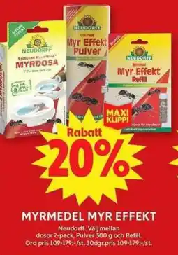 ICA Maxi Myrmedel myr effekt erbjuda
