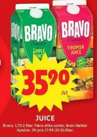 ICA Maxi Bravo Juice erbjuda