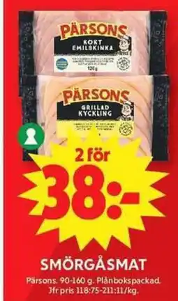 ICA Maxi Pärsons Smörgåsmat erbjuda