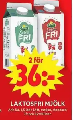 ICA Maxi Arla Ko Laktosfri mjölk erbjuda