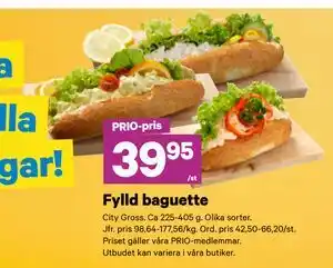 City Gross Fylld baguette, Pris i appen erbjuda