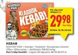 Willys KEBAB, Medlemspris erbjuda