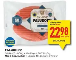 Willys Hemma FALUKORV, Medlemspris erbjuda