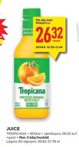 Willys Hemma JUICE, Medlemspris erbjuda