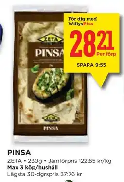 Willys Hemma PINSA, Medlemspris erbjuda