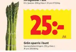 ICA Kvantum Grön sparris i bunt erbjuda