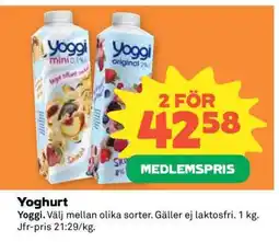 Coop Yoghurt erbjuda