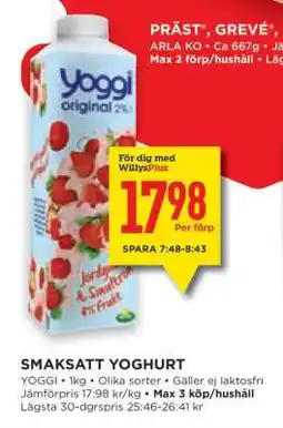 Willys SMAKSATT YOGHURT erbjuda