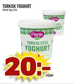 Din Mat Piknik Turkisk yoghurt erbjuda