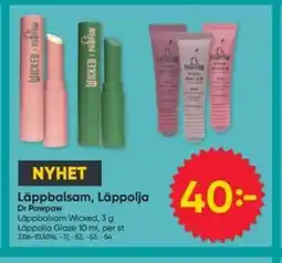 DollarStore Läppbalsam, Läppolja Dr Pawpaw erbjuda