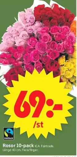 ICA Supermarket ICA Rosor 10-pack erbjuda