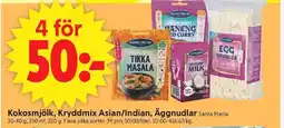ICA Supermarket Santa Maria Kokosmjölk, Kryddmix Asian/Indian, Äggnudlar erbjuda