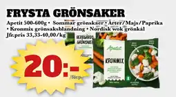Bonum Matmarknad Apetit Frysta grönsaker erbjuda
