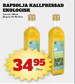 Bonum Matmarknad Garant Rapsolja kallpressad ekologisk erbjuda