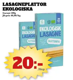 Bonum Matmarknad Garant Lasagneplattor ekologiska erbjuda