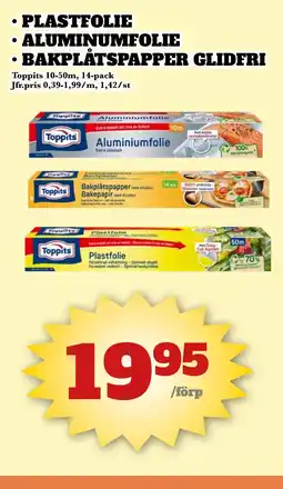 Bonum Matmarknad Toppits Plastfolie • aluminumfolie • bakplåtspapper glidfri erbjuda