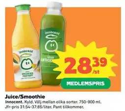Coop Daglivs Juice/Smoothie, Medlemspris erbjuda