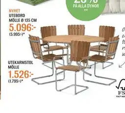 Mio UTEBORD MÖLLE Ø 135 CM erbjuda