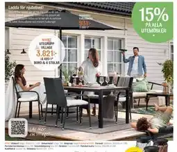 Mio UTEGRUPP VILLAGE BORD & 6 STOLAR erbjuda
