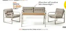 Mio Utegrupp med soffa, 2 fåtöljer och bord erbjuda