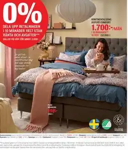 Mio KONTINENTALSÄNG ASPERÖ COMFORT erbjuda